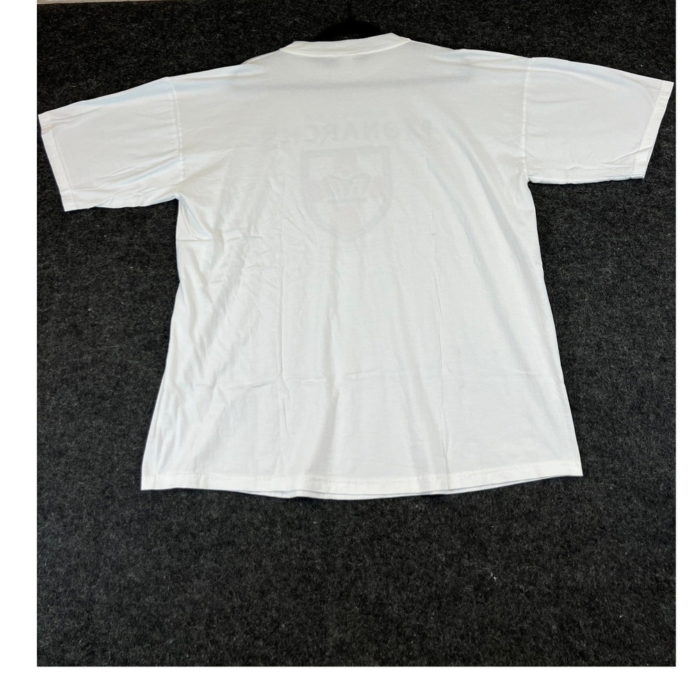 Vintage 90s London Monarchs Football T Shirt Mens XXL White Nutmeg Mills WLAF - Picture 9 of 9